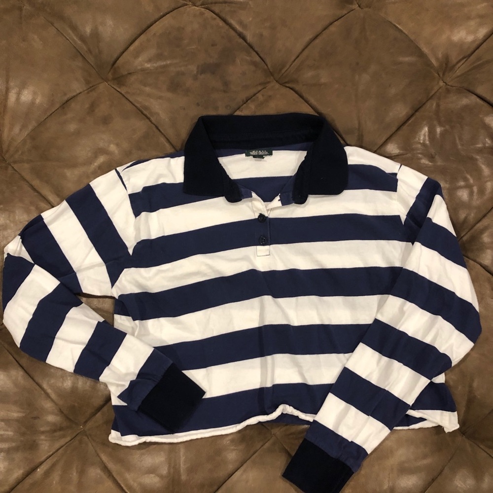 Wild Fable cropped Rugby tee